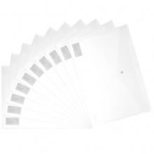 得力按扣透明文件袋A4 5505 藍(lán)色/透明