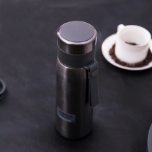得力6147保温杯(白色/深灰)500ml304不锈钢 子弹头